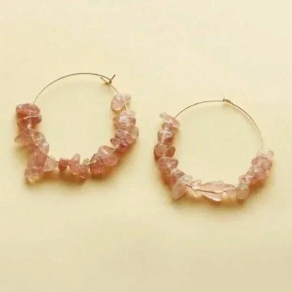 ❤️ FREE Hoop Modern Geo Faux Stone Peasant Hipster Hippie Art Deco Boho Earrings - Picture 4 of 4